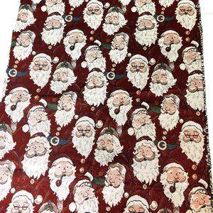 Vintage Santa Faces tapestry fabric 2 yards 
Christmas projects or gifts.